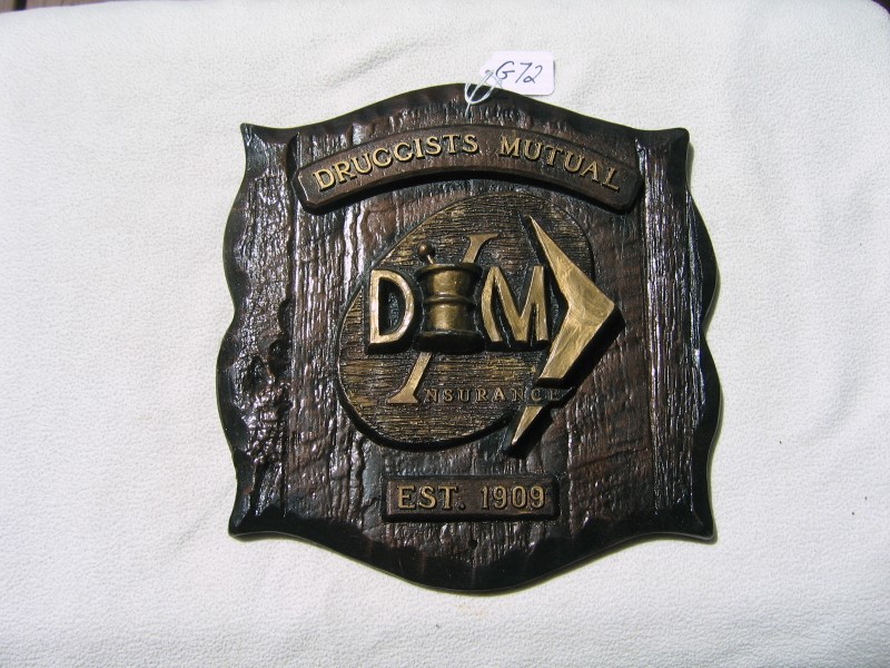 Druggists Mutual Insurance Plaque. Made by Walter