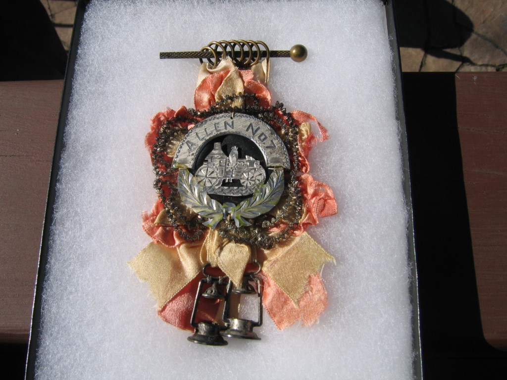 Allen No 7 Very Old Parade Ribbon. Encased in a p