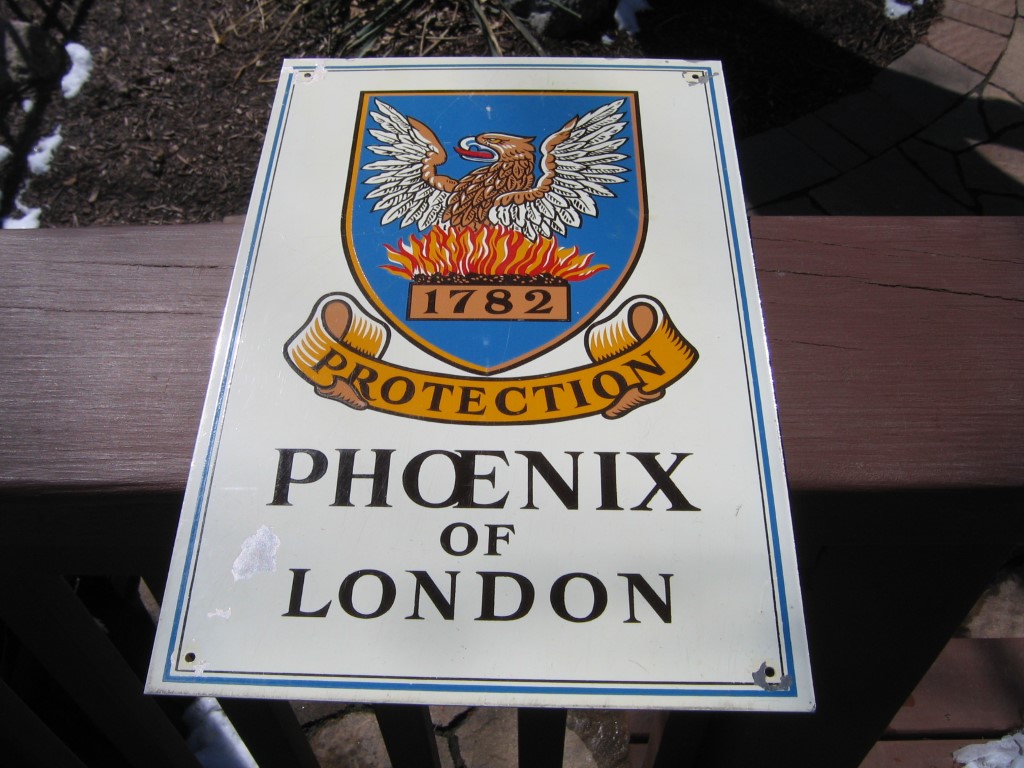 Phoenix of London Advertising Plaque/Sign. 11 7/8