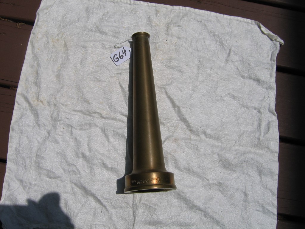 Brass Fire Nozzle. Heavy. 12 inches long. 3 5/8