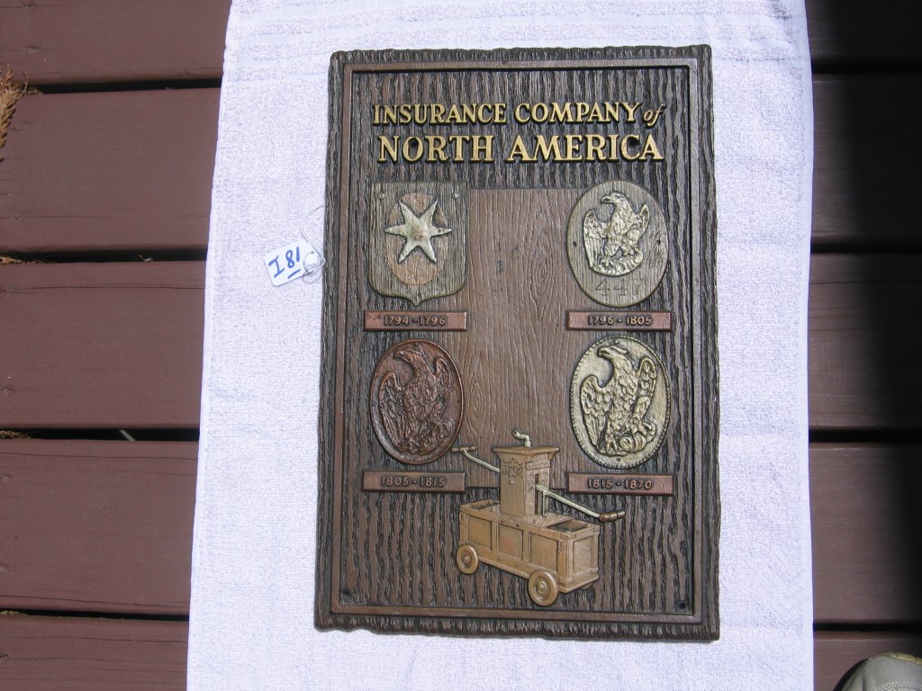 Insurance Company of North America Sign. Made fro