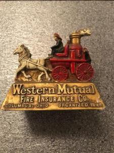 #156 Western Mutual Chalk Paperweight