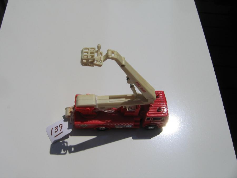 #139 Small Plastic Fire Toy Truck with Fire Bird Crane that moves