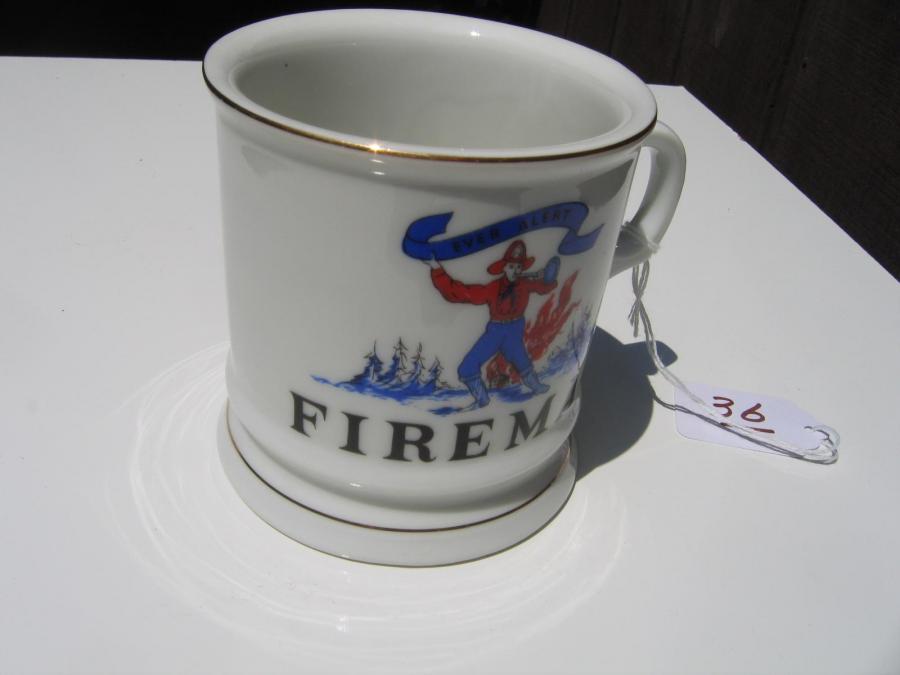 #036 FIREMAN Mug. Engraved on one side only.