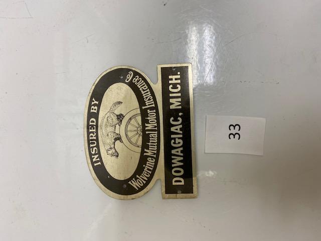 133 Auto Tag Wolverine Mutual Motor Insurance.