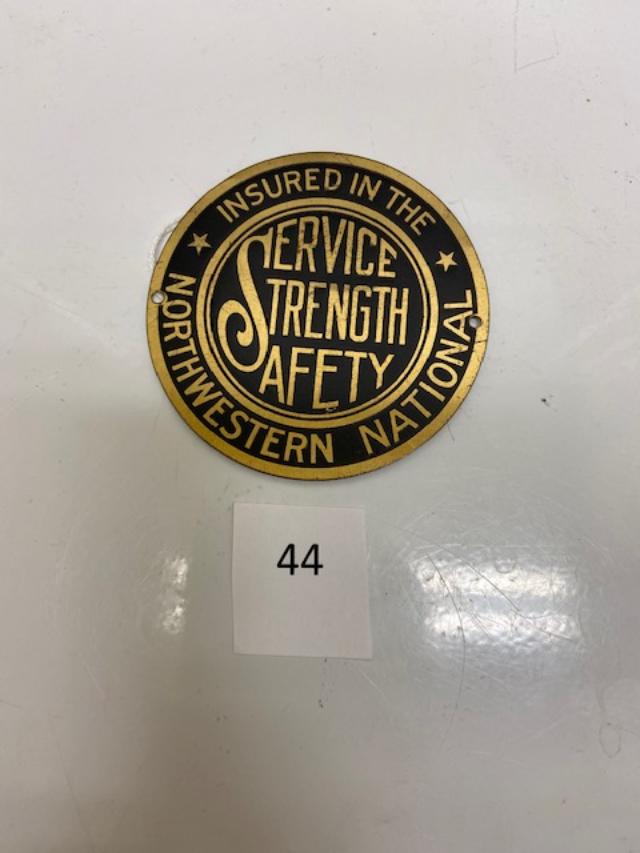 144 Firemark, U.S. Northwestern National, BU419. Brass. House plate or Auto tag ?