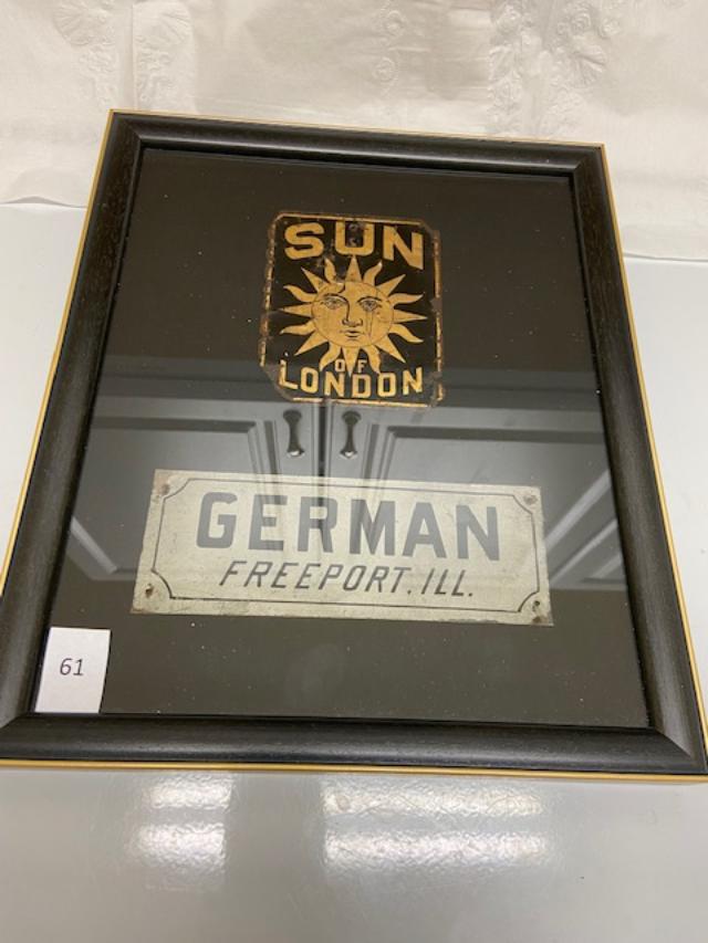 161 Firemark, U.S. & Foreign Sun, BU553 and German Freeport, BU364. Framed Together.