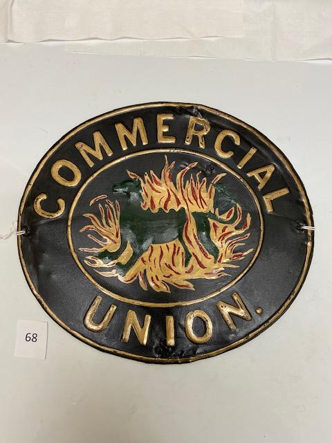 168 Firemark, Foreign Commercial Union, BU917. Tin. Repainted.