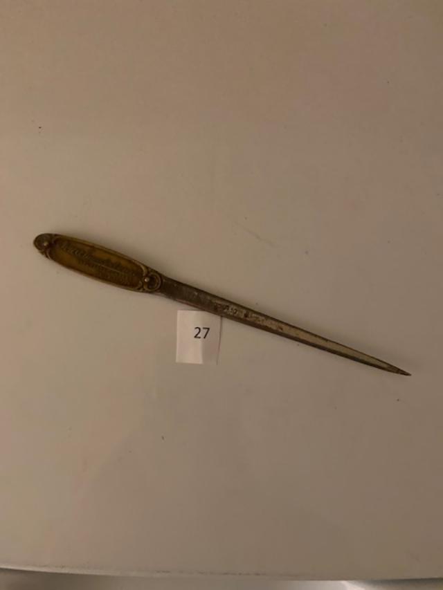 Letter Opener-Iowa Manufacturers Insurance Co. 9" long - 1910