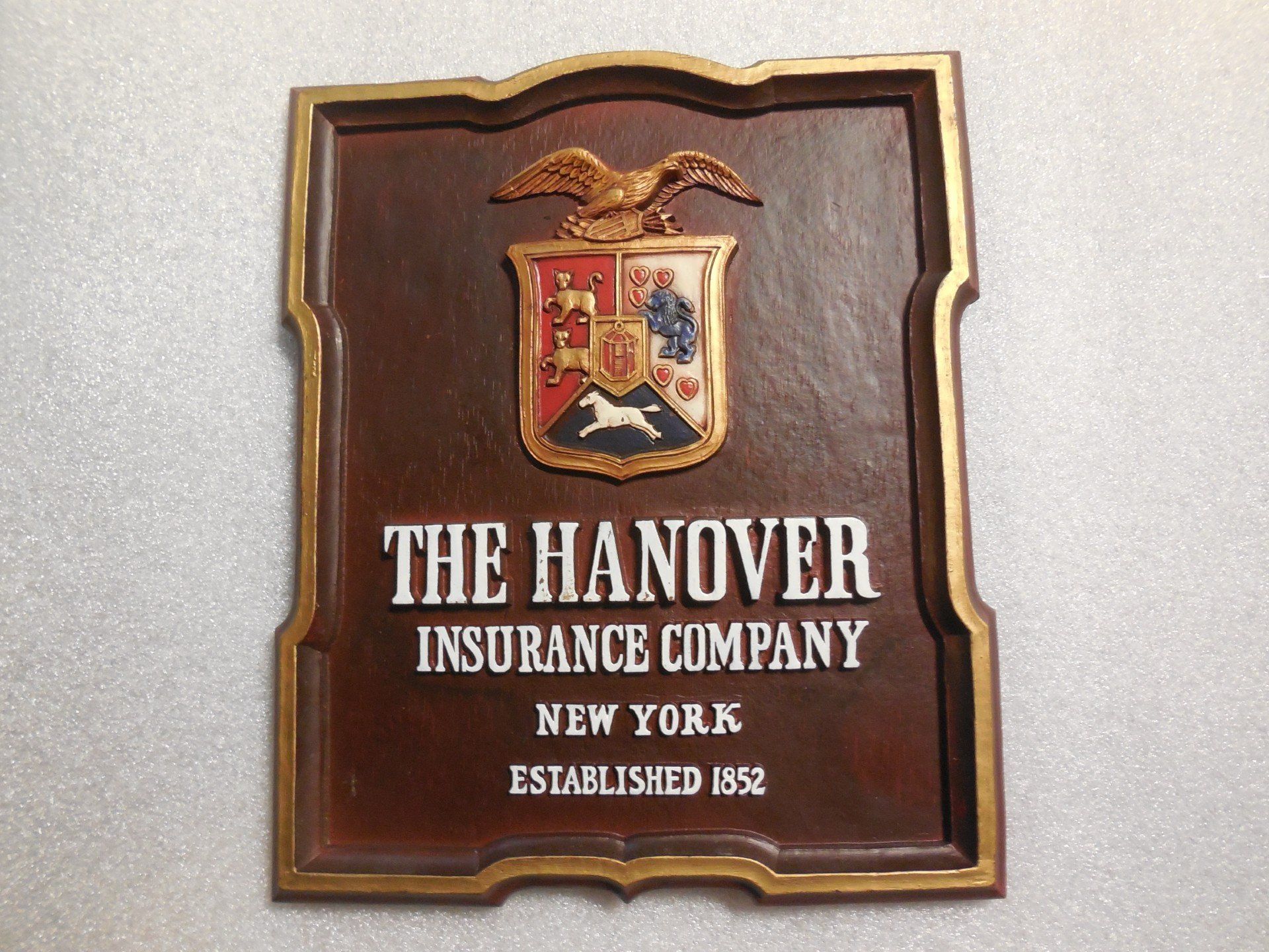 Hanover Insurance plaque