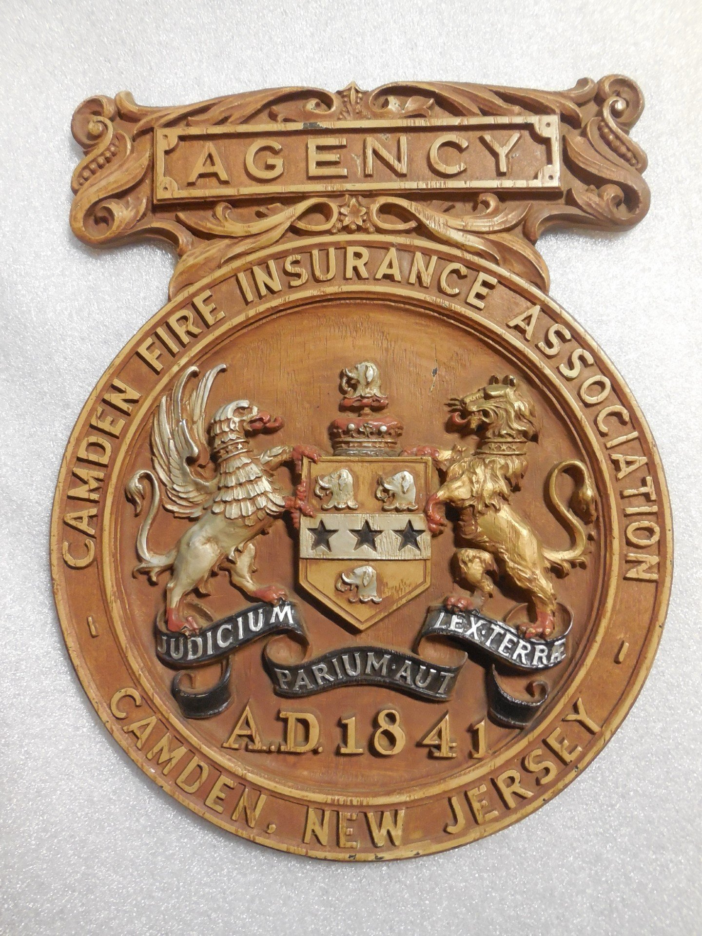 Camden Fire Insurance Association plaque