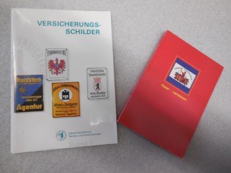 German marks booklet and ceramic plate