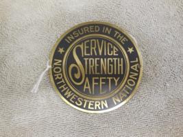 Northwestern National auto tag - BU#419 - brass