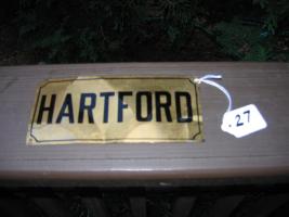 "Hartford". Tin 3 1/8" x 6 7/8 ". Bent in some spo