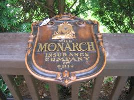 Sign. Heavy pressed board. The Monarch Insurance