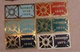 Highland Park member. 6 fire tags. 1935, 1940, 1