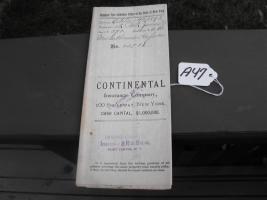 Continental Insurance Company Policy. 14th Octobe