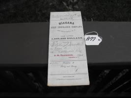 Niagara Fire Insurance Company Policy. 28th Octob