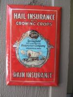 Springfield Fire & Marine Sign. "Hail Insurance o