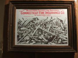 Neat paper sign for windstorm, cyclone and tornado