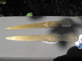 Two letter openers - believe brass - from Kansas C