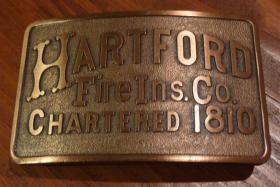 Belt Buckle. Hartford Fire Ins. Co.