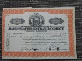 Harmonia Fire Insurance Company. Stock Certificat