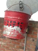 Galvanized Fire Bucket. Paint has started to wear