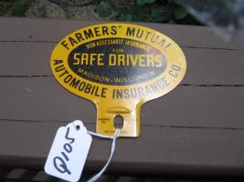 Auto Tag./Badge. Farmers Mutual Automobile Insura
