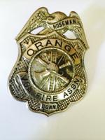 Badge. Orange Vol. Fire Assn. Conn. Hoseman.