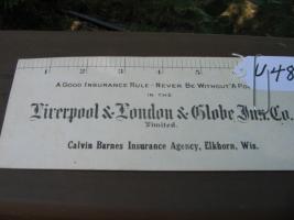 Liverpool & London & Globe Ins. Co. Ink Blotter.