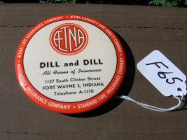 Aetna Paperweight with Mirror on reverse side. Di