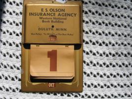 Advertising Calendar. E. S. Olson Insurance Agenc