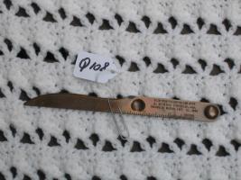 Letter Opener. Also 6 inch Ruler. Brass. Plan Y