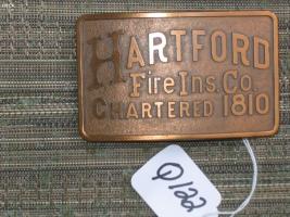Hartford Fire Ins. Co., Chartered 1810. Belt Buck