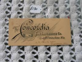 Ink Blotter. Concordia Fire Insurance Co. Milwauk
