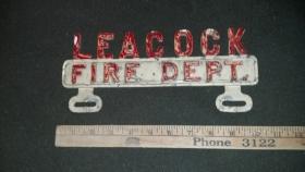 Leacock Fire Dept. Topper- 4.5ΓÇ¥ x 10ΓÇ¥ metal ta
