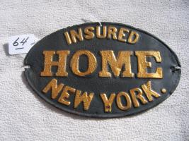 Home Insurance Company. New York, New York. Tin. 5