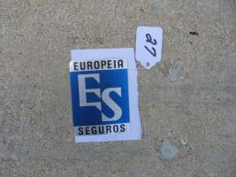 Europeia Seguros Fire Mark. 3 1/4x2 7/8. Tin. S