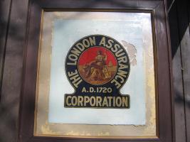 London Assurance. London, England. Reverse Glass