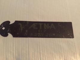 Aetna Ledger Marker. Dark Brown with Gold Letteri