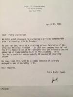 Actual Letter Dated April 30, 1981 comes with Silv