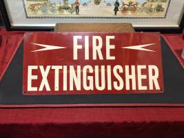 Fire Extinguisher Sign. Double Sided. Red with W