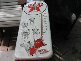 Texaco Fire Chief Gasoline Temperature Sign. Fire