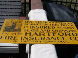 Hartford Fire Insurance Co. Sign. Live Stock Shipp