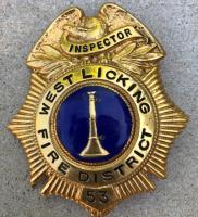 West Licking Fire District. Inspector Fire Badge.