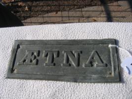 Aetna Insurance Company. Zinc. Rectangular. No