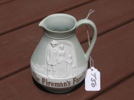 The Fireman's Family. Cameo Pitcher of Bisque Por