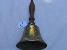 Fireman's Brass Bell. Older Reproduction. Etched