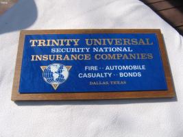 Trinity Universal Ins. Plaque